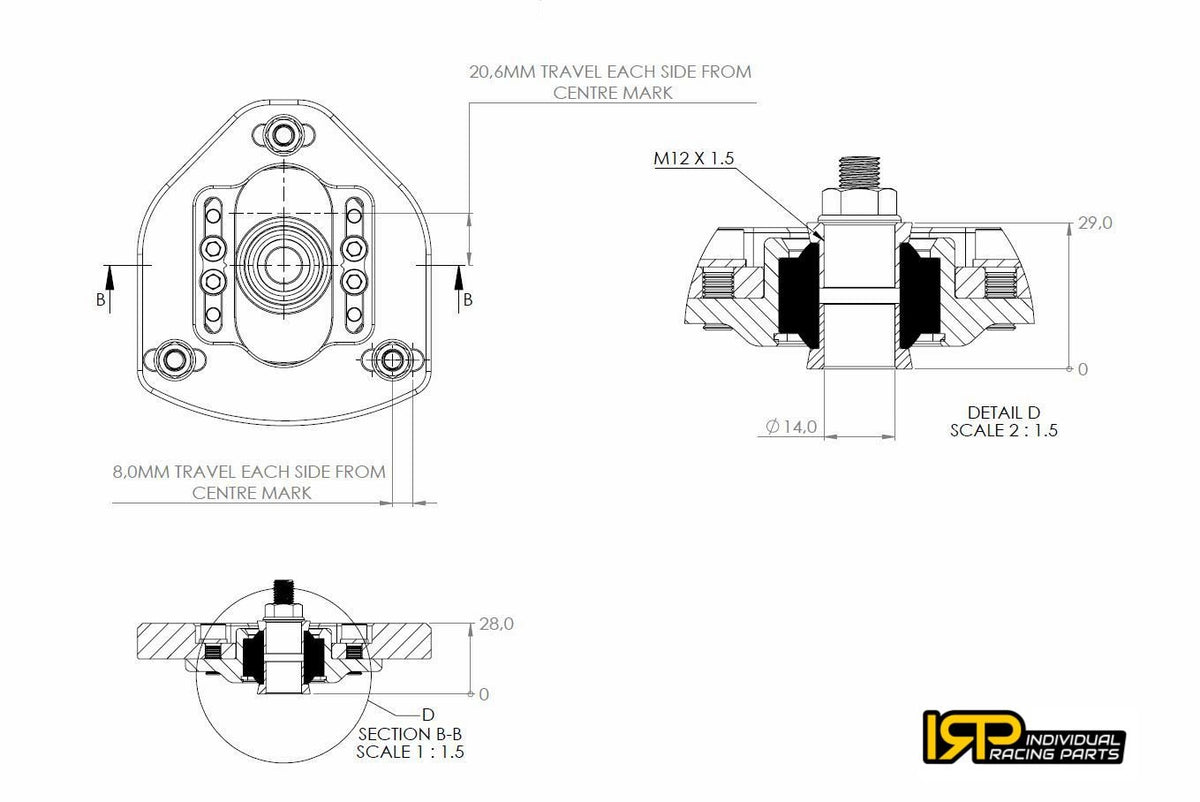 Adjustable camber caster plates (for coilovers) BMW E30, E34