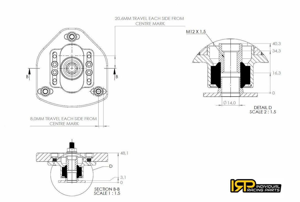 Adjustable camber caster plates (for stock springs) BMW E30, E34
