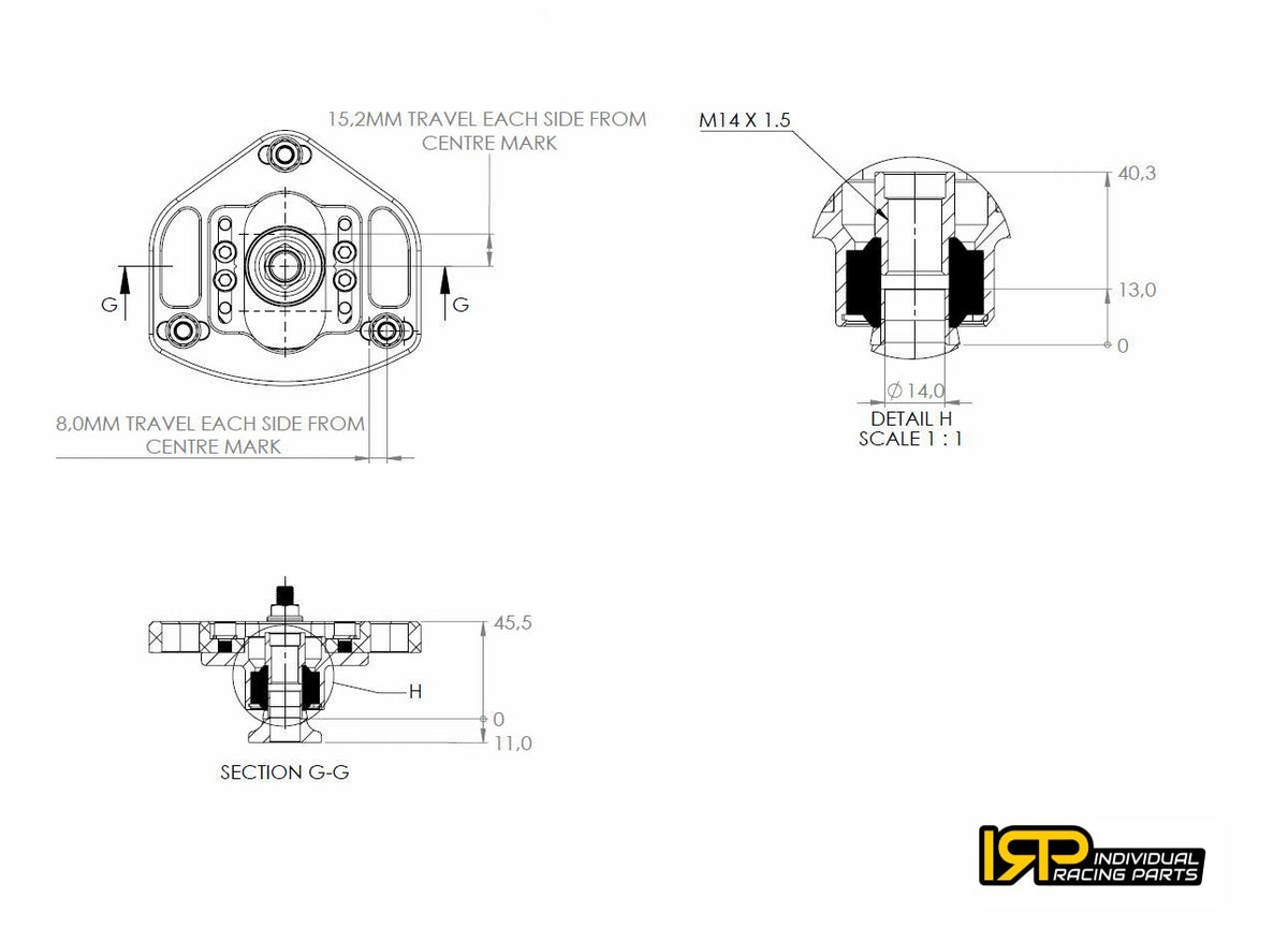 Adjustable camber caster plates (for stock springs) BMW E46 (non-M)