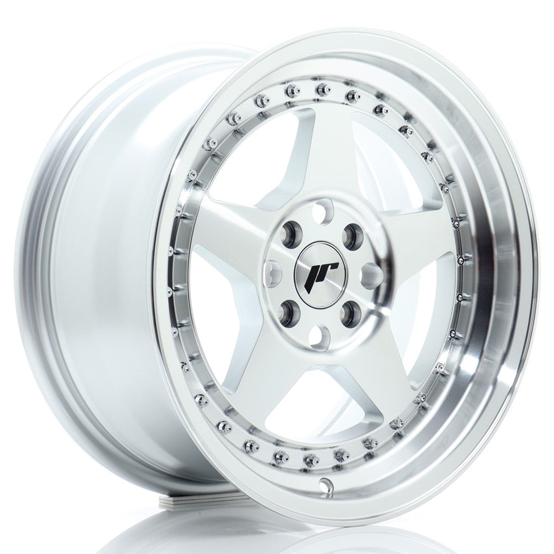 Llanta Japan Racing JR-6 16x8" 4x100 ET30 plata mecanizada