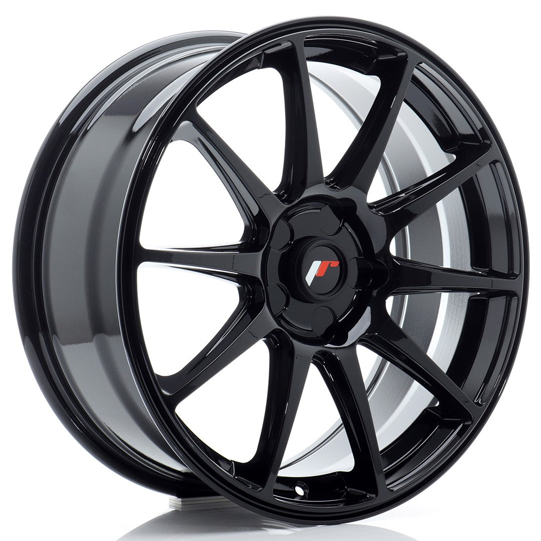 Llanta Japan Racing JR-11 18x7,5" 5 tornillos a medida ET20-40 negro brillo