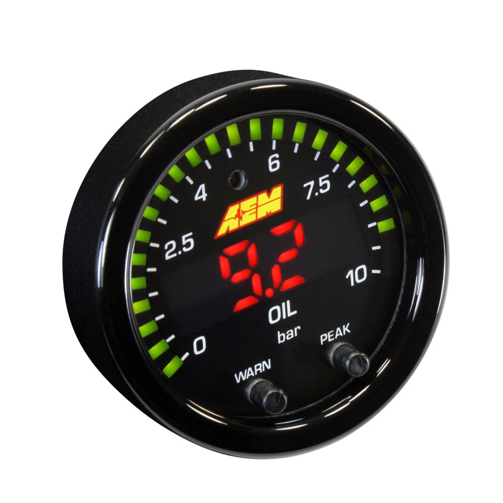 Reloj de presión de aceite AEM serie X (10 bar)