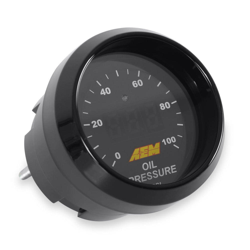 Reloj de presión de aceite o gasolina AEM Classic (100 psi)