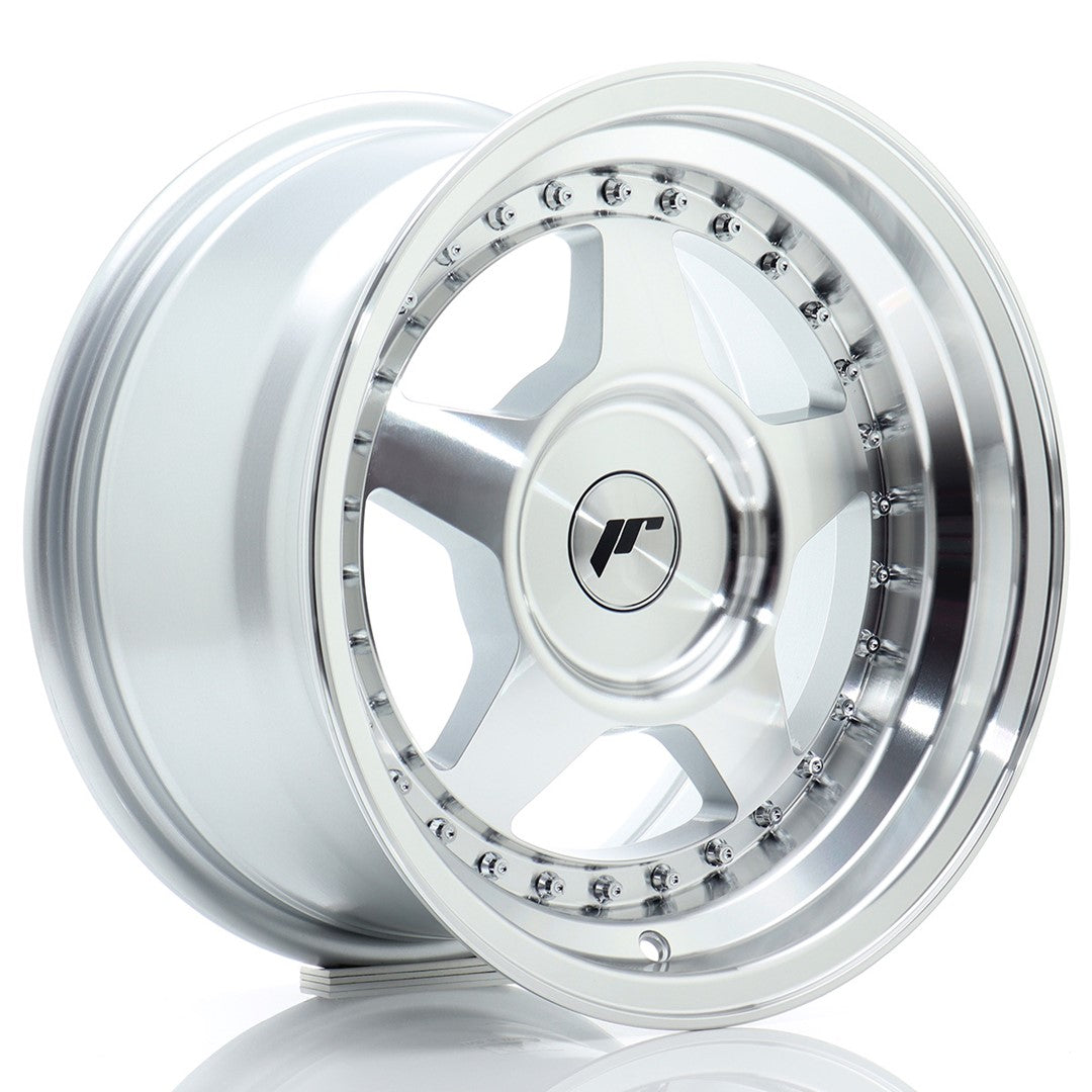 Llanta Japan Racing JR-6 15x8" a medida ET25 plata mecanizada