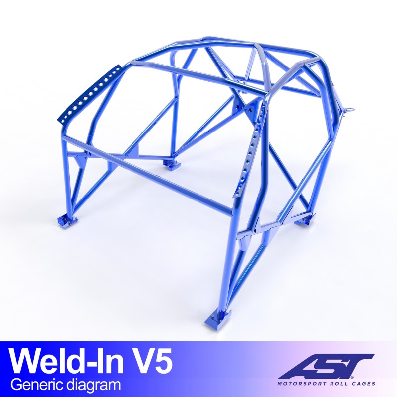 Arco de seguridad AST para soldar Audi A1 (8X) (3 puertas hatchback FWD) Weld-In V5 (V-Design)