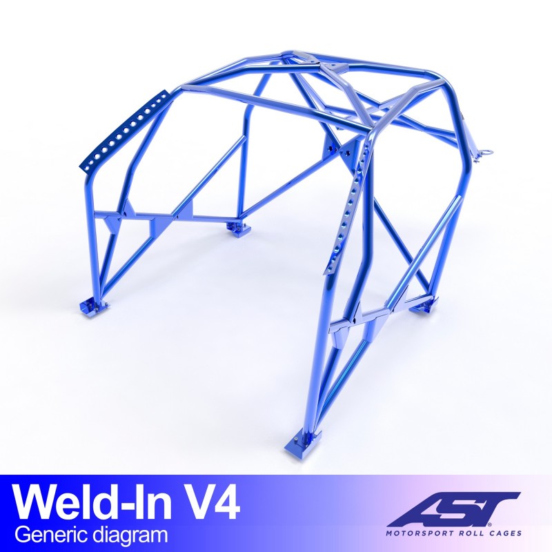 Arco de seguridad AST para soldar Audi A1 (8X) (5 puertas hatchback QUATTRO) Weld-In V4 (V-Design)