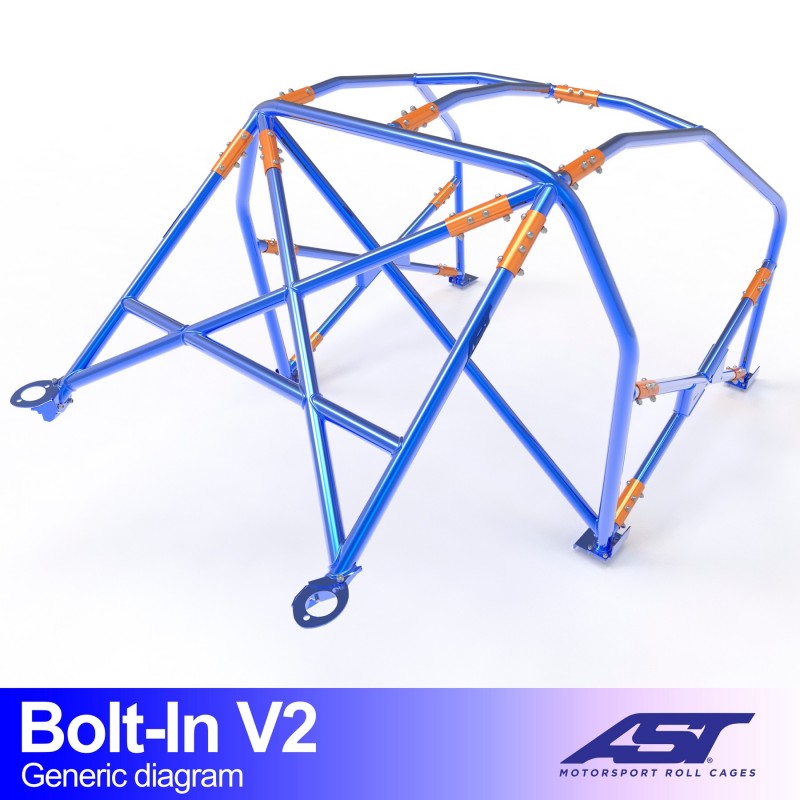 Arco de seguridad AST atornillado Audi A3 / S3 (8L) (3 puertas hatchback FWD) Bolt-In V2 (X-Design)