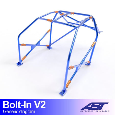Arco de seguridad AST atornillado Audi A3 / S3 (8L) (3 puertas hatchback Quattro) Bolt-In V2 (X-Design)