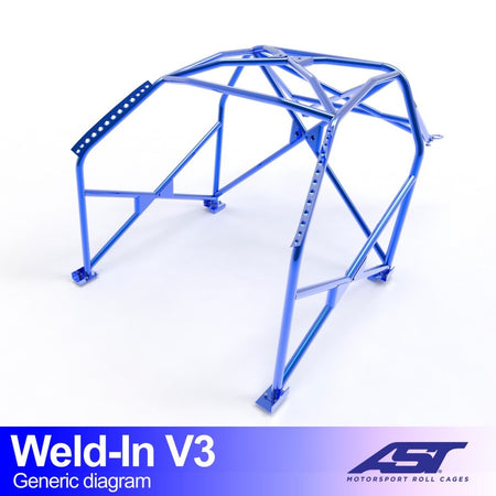 Arco de seguridad AST para soldar Audi TT (8N) (3 puertas coupé Quattro) Weld-In V3 (X-Design)