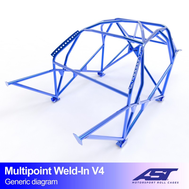 Arco de seguridad AST para soldar BMW 2-Series (F87) (2 puertas coupé) Multipoint Weld-In V4 (V-Design)