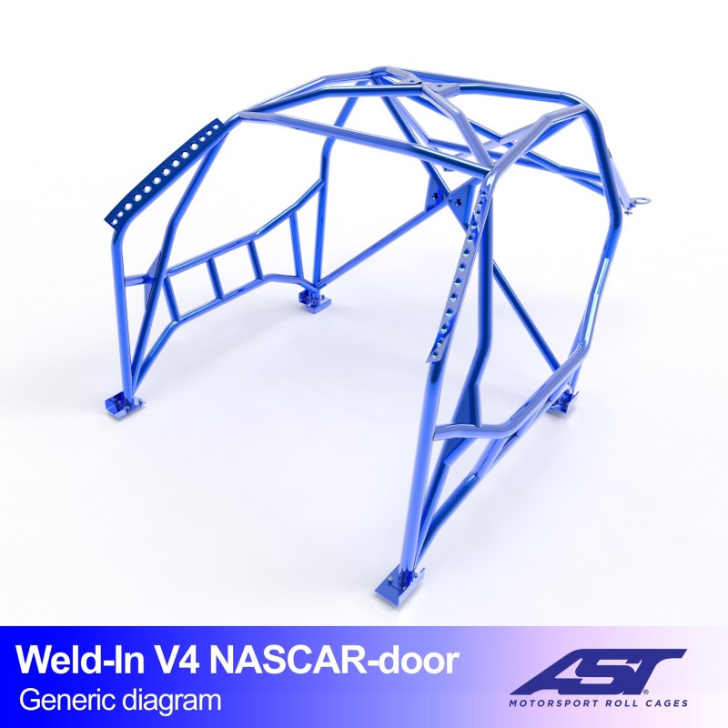Arco de seguridad AST para soldar BMW 3-Series (E30) (2 puertas coupé AWD) Weld-In V4 Nascar-Door Para Drift (X-Design)