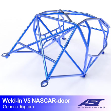 Arco de seguridad AST para soldar BMW 3-Series (E30) (2 puertas coupé RWD) Weld-In V5 Nascar-Door Para Drift (X-Design)
