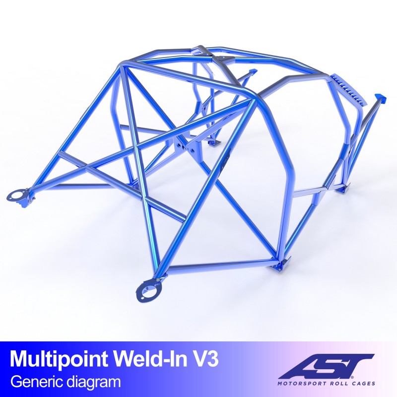 Arco de seguridad AST para soldar BMW 3-Series (E30) (5 puertas touring RWD) Multipoint Weld-In V3 (X-Design)