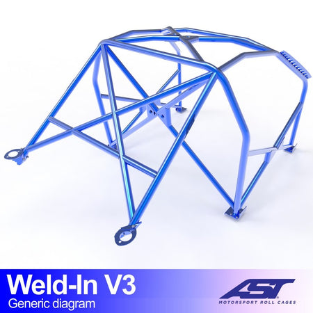 Arco de seguridad AST para soldar BMW 5-Series (E34) (5 puertas touring) Weld-In V3 (X-Design)