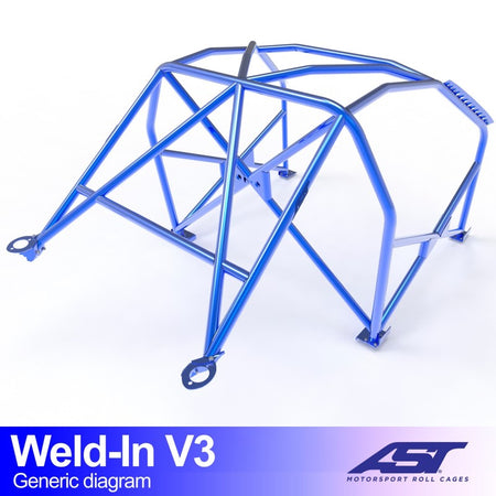 Arco de seguridad AST para soldar BMW 5-Series (E39) (4 puertas sedán) Weld-In V3 (V-Design)