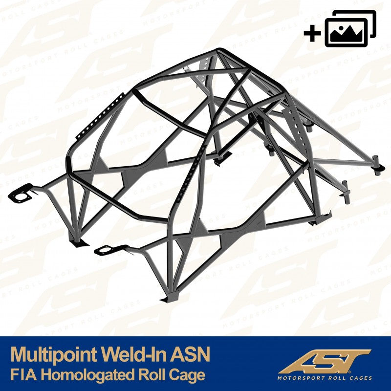 Arco de seguridad AST para soldar Citroën Saxo (Phase 1/2) (3 puertas hatchback) Con Homologación Fia Para Citroën Saxo (Phase 1/2 )  Multipoint Weld-In Asn (V-Design)