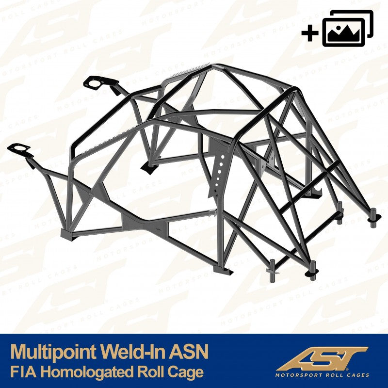 Arco de seguridad AST para soldar Citroën Saxo (Phase 1/2) (3 puertas hatchback) Con Homologación Fia Para Citroën Saxo (Phase 1/2 )  Multipoint Weld-In Asn (V-Design)