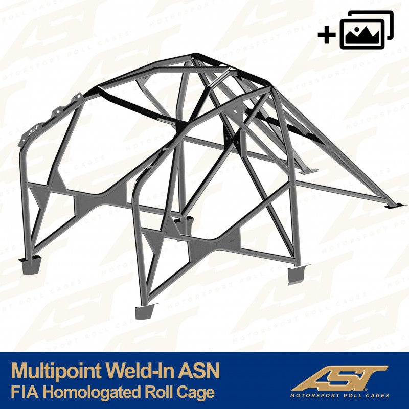 Arco de seguridad AST para soldar Hyundai Kona (OS) (5 puertas SUV) Con Homologación Fia Para   Suv  Multipoint Weld-In Asn (V-Design)