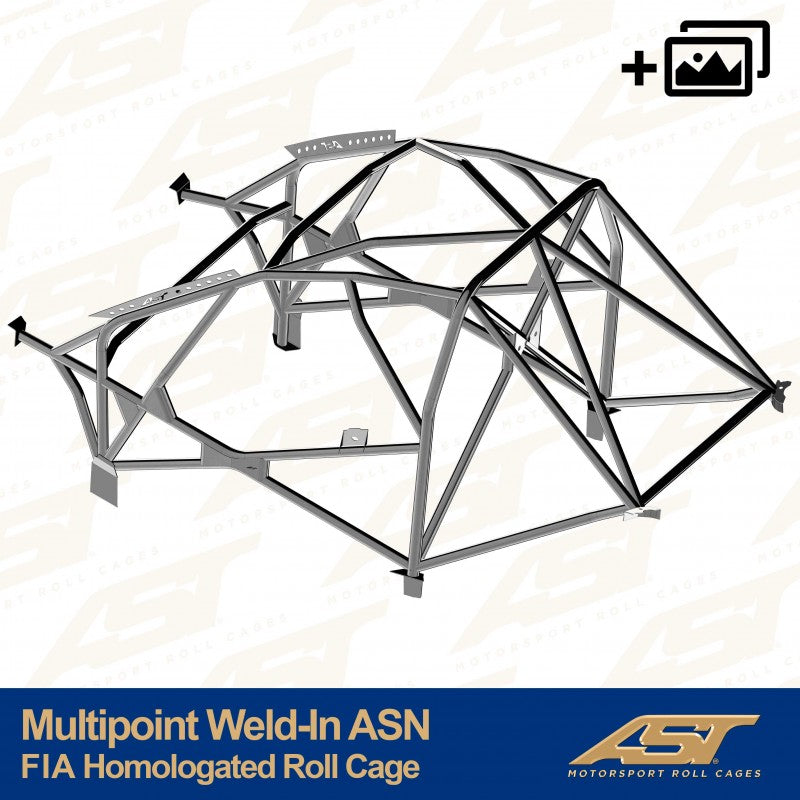 Arco de seguridad AST para soldar Mitsubishi Lancer EVO X (4 puertas sedán) Con Homologación Fia Para    Multipoint Weld-In Asn (V-Design)
