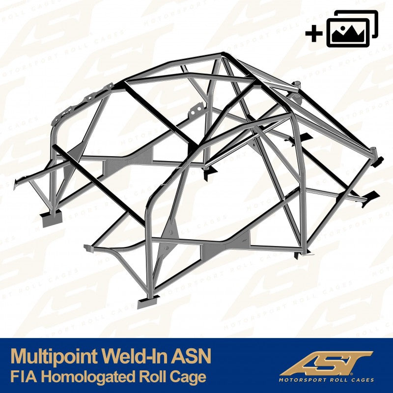 Arco de seguridad AST para soldar Toyota GR Yaris (GXPA16) (3 puertas hatchback) Con Homologación Fia Para    Multipoint Weld-In Asn (V-Design)
