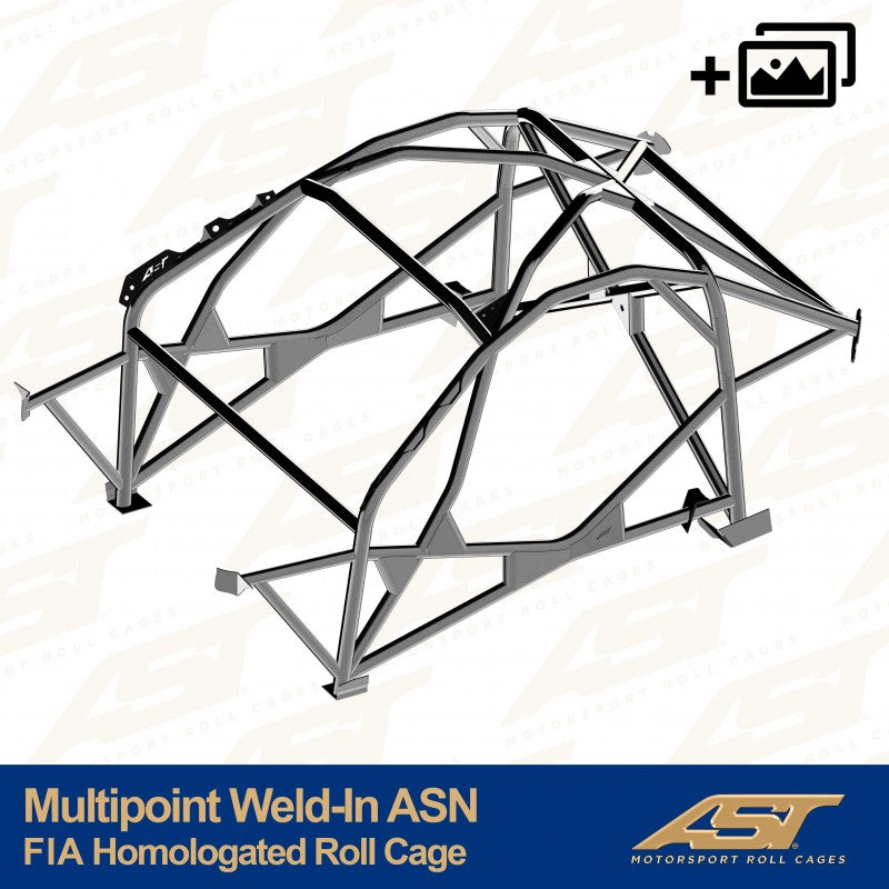 Arco de seguridad AST para soldar Toyota MR-2 (W30) (2 puertas roadster) Con Homologación Fia Para    Multipoint Weld-In Asn (V-Design)