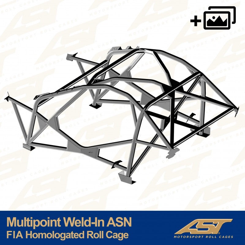 Arco de seguridad AST para soldar Toyota MR-2 (W30) (2 puertas roadster) Con Homologación Fia Para    Multipoint Weld-In Asn (V-Design)