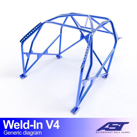 Arco de seguridad AST para soldar Ford Focus (Mk3) (5 puertas hatchback AWD) Weld-In V4 (V-Design)
