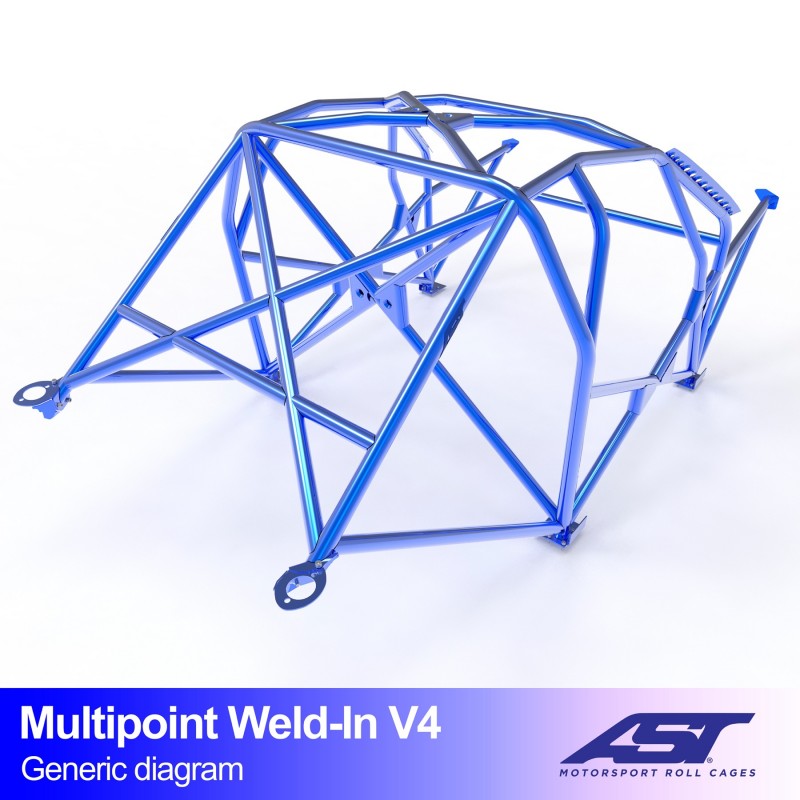 Arco de seguridad AST para soldar Honda Civic (EK) (4 puertas Ferio) Multipoint Weld-In V4 (X-Design)