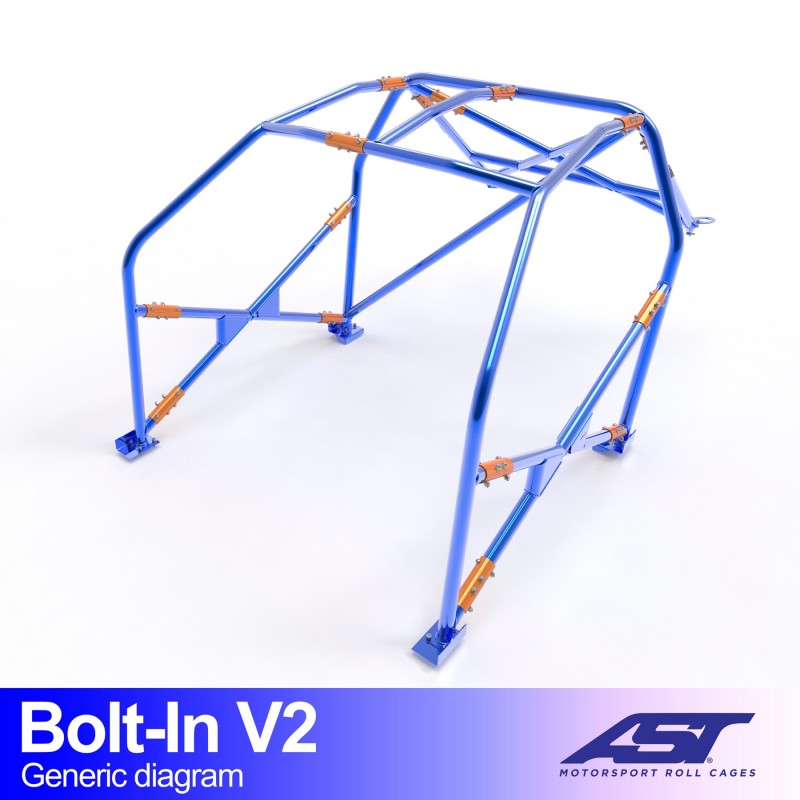Arco de seguridad AST atornillado Honda Civic (EP) (3 puertas hatchback) Bolt-In V2 (X-Design)
