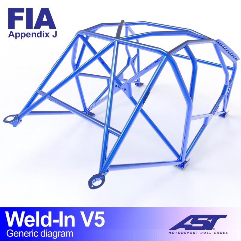 Arco de seguridad AST para soldar Honda Integra (DB, DC) (3 puertas coupé) Weld-In V5 (V-Design)