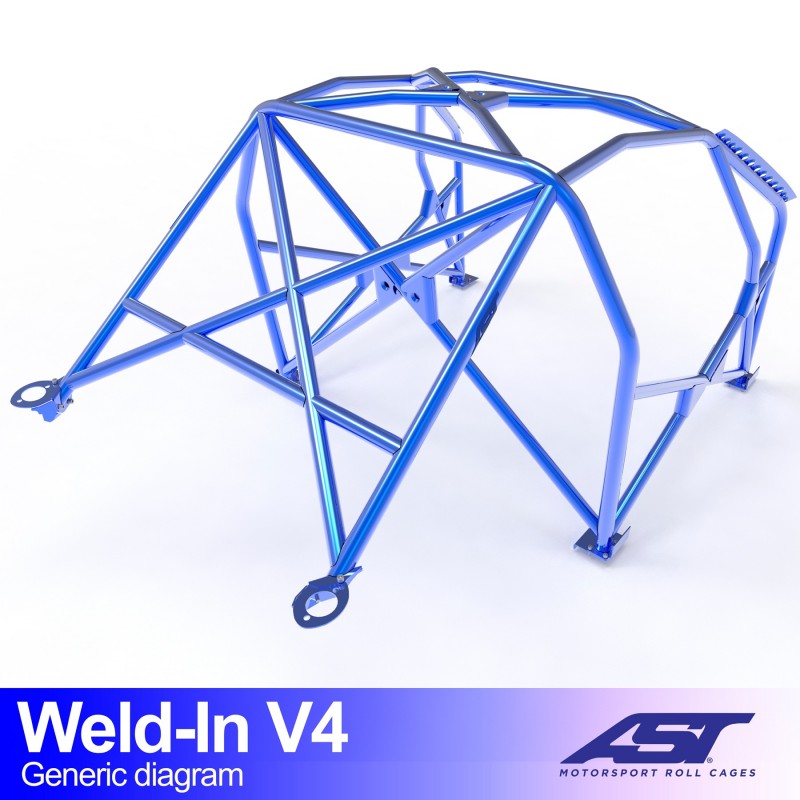 Arco de seguridad AST para soldar Honda Prelude (5gen) (2 puertas coupé) Weld-In V4 (X-Design)