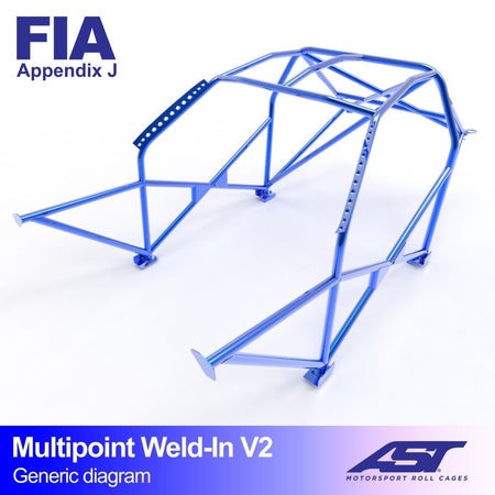 Arco de seguridad AST para soldar Lada Niva (3 puertas) Multipoint Weld-In V2 (X-Design)