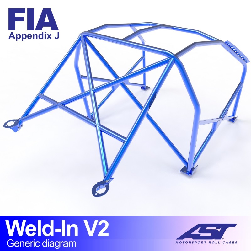 Arco de seguridad AST para soldar Lada Niva (3 puertas) Weld-In V2 (X-Design)