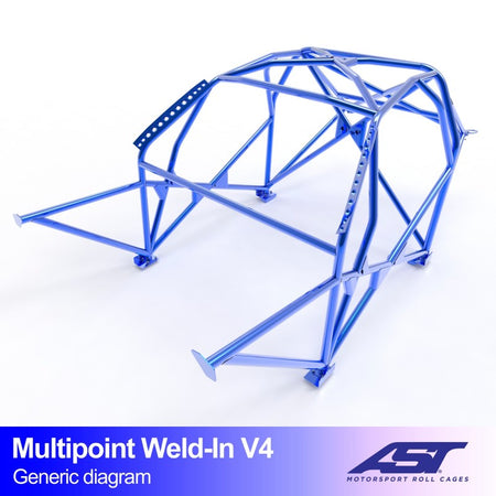 Arco de seguridad AST para soldar Mazda 323 (BG) (3 puertas hatchback) Multipoint Weld-In V4 (X-Design)
