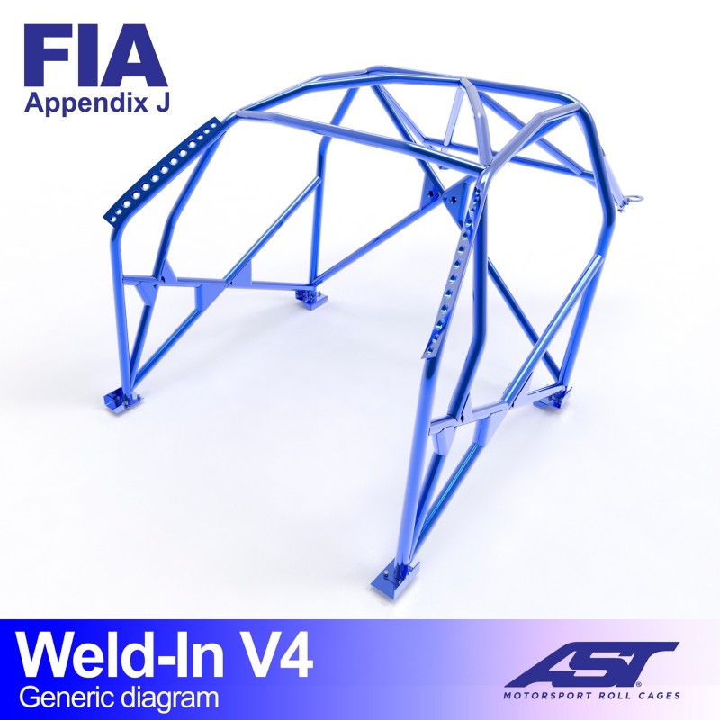 Arco de seguridad AST para soldar MINI Cooper (R56) (3 puertas hatchback) Weld-In V4 (V-Design)