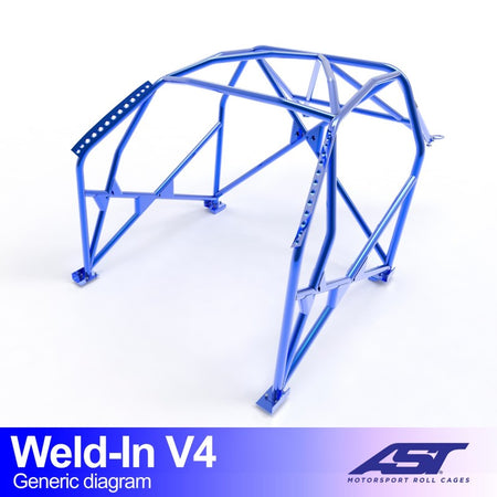 Arco de seguridad AST para soldar Mitsubishi Colt Z30 (3 puertas hatchback) Weld-In V4 (V-Design)
