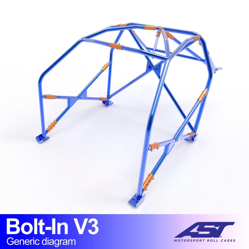 Arco de seguridad AST atornillado Nissan Micra (K11) (5 puertas hatchback) Bolt-In V3 (V-Design)