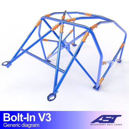 Arco de seguridad AST atornillado Nissan Silvia (PS13) (2 puertas coupé) Bolt-In V3 (V-Design)