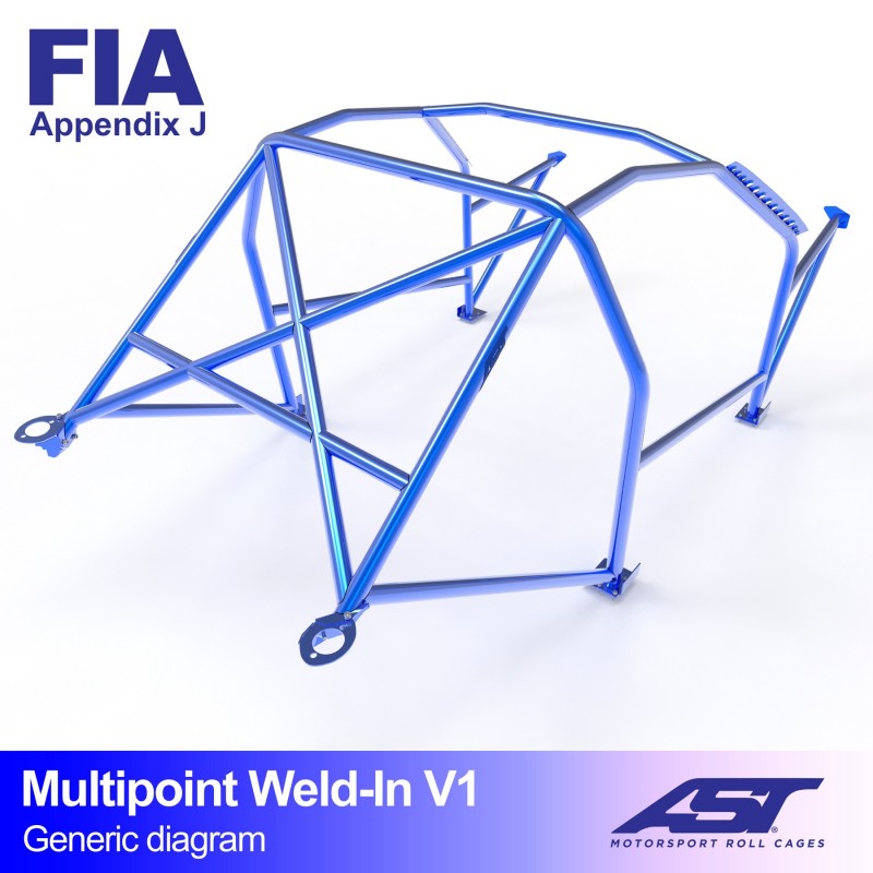 Arco de seguridad AST para soldar Opel Manta (B) (3 puertas coupé) Multipoint Weld-In V1 (X-Design)