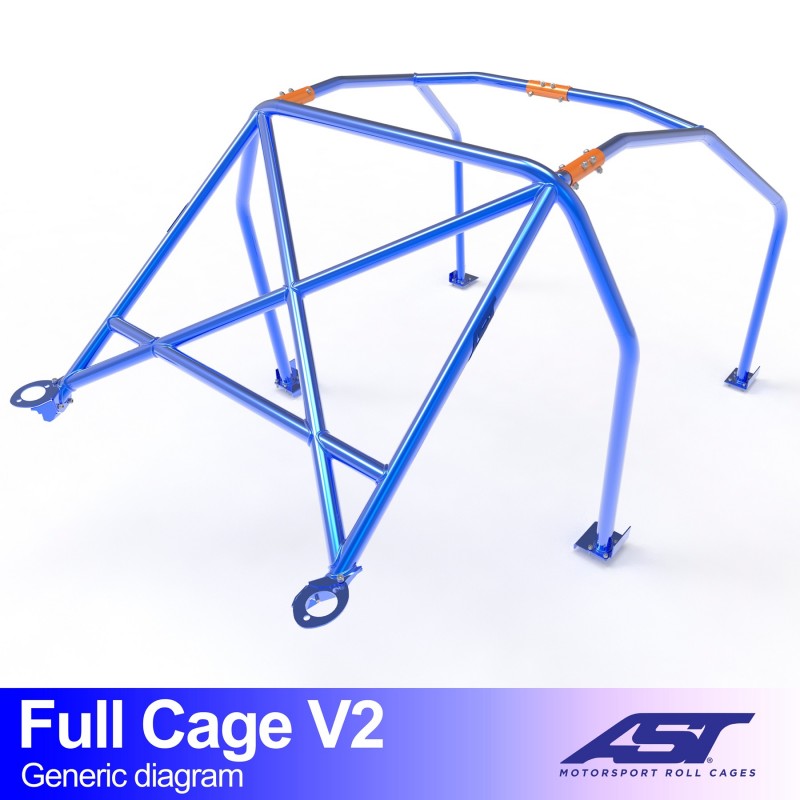 Jaula antivuelco AST Peugeot 106 (Phase 1/2) (3 puertas hatchback) Full Cage V2 (X-Design)