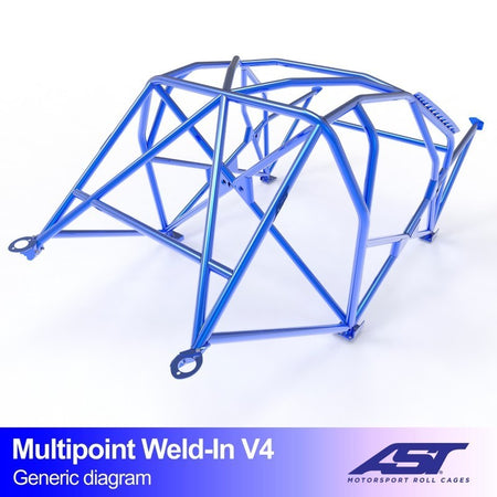 Arco de seguridad AST para soldar Peugeot 308 II (5 puertas hatchback) Multipoint Weld-In V4 (V-Design)