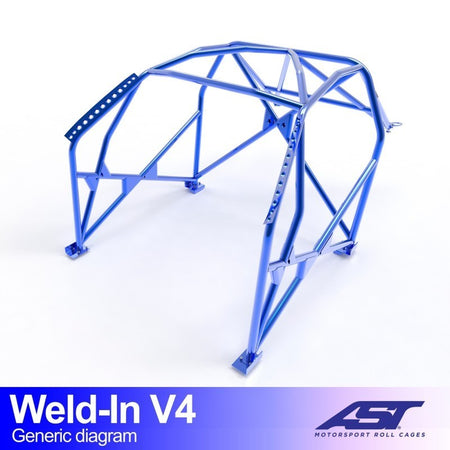 Arco de seguridad AST para soldar Peugeot 308 II (5 puertas hatchback) Weld-In V4 (V-Design)