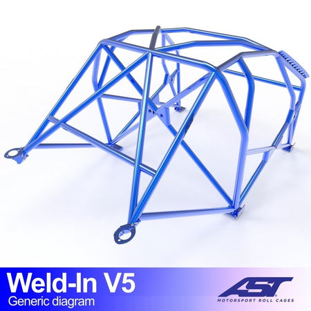 Arco de seguridad AST para soldar Peugeot 308 II (5 puertas hatchback) Weld-In V5 (V-Design)