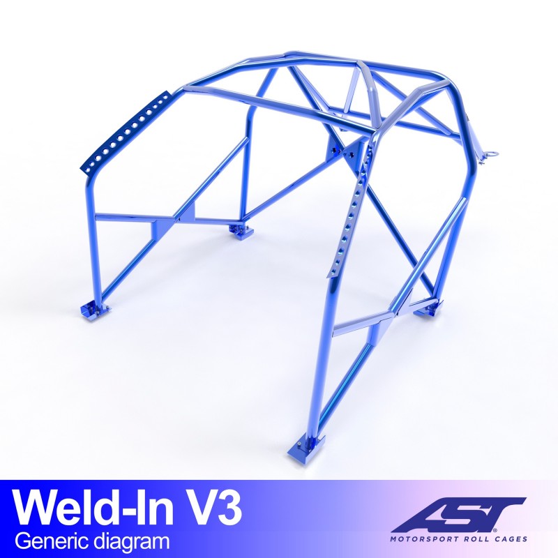 Arco de seguridad AST para soldar Porsche 968 (1992-1995) (3 puertas coupé RWD) Weld-In V3 (V-Design)