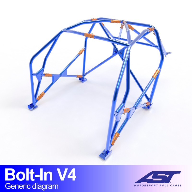 Arco de seguridad AST atornillado Renault Megane II (3 puertas hatchback) Bolt-In V4 (V-Design)