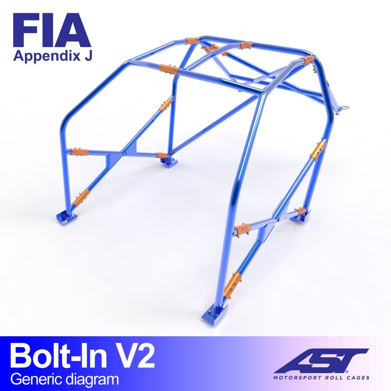 Arco de seguridad AST atornillado Renault Supercinco (3 puertas hatchback) Bolt-In V2 (X-Design)