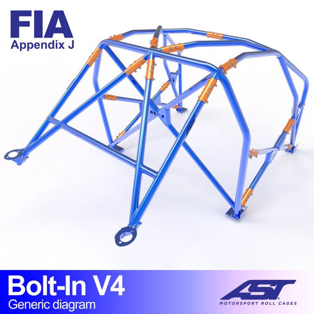 Arco de seguridad AST atornillado SEAT Ibiza (021) (3 puertas hatchback) Bolt-In V4 (V-Design)