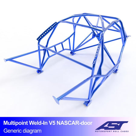 Arco de seguridad AST para soldar Subaru BRZ (ZD8) (2 puertas coupé) Multipoint Weld-In V5 Nascar-Door Para Drift (V-Design)