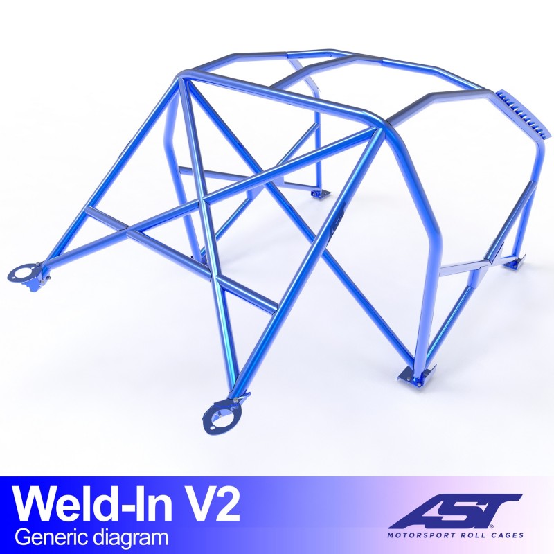 Arco de seguridad AST para soldar Toyota Celica (T230) (3 puertas coupé) Weld-In V2 (X-Design)