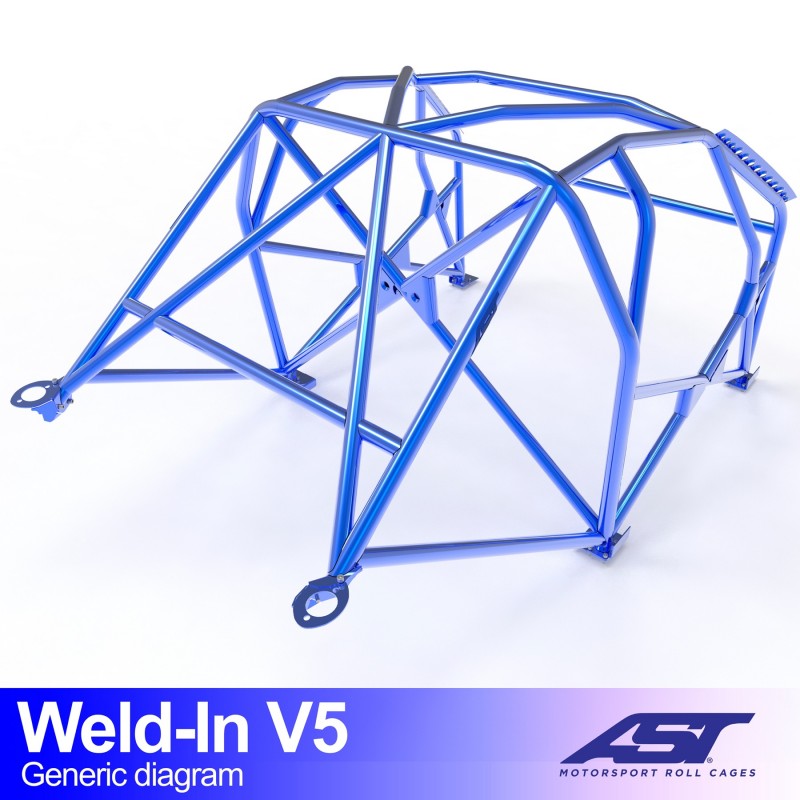 Arco de seguridad AST para soldar Toyota Soarer (Z30) (2 puertas coupé) Weld-In V5 (V-Design)